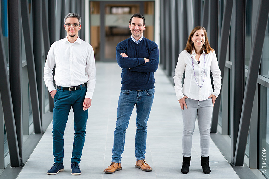 Les employés du service de recouvrementJulian van Achter, Geoffrey Bladier et Denise Becht conseillent, assistent, arbitrent et
